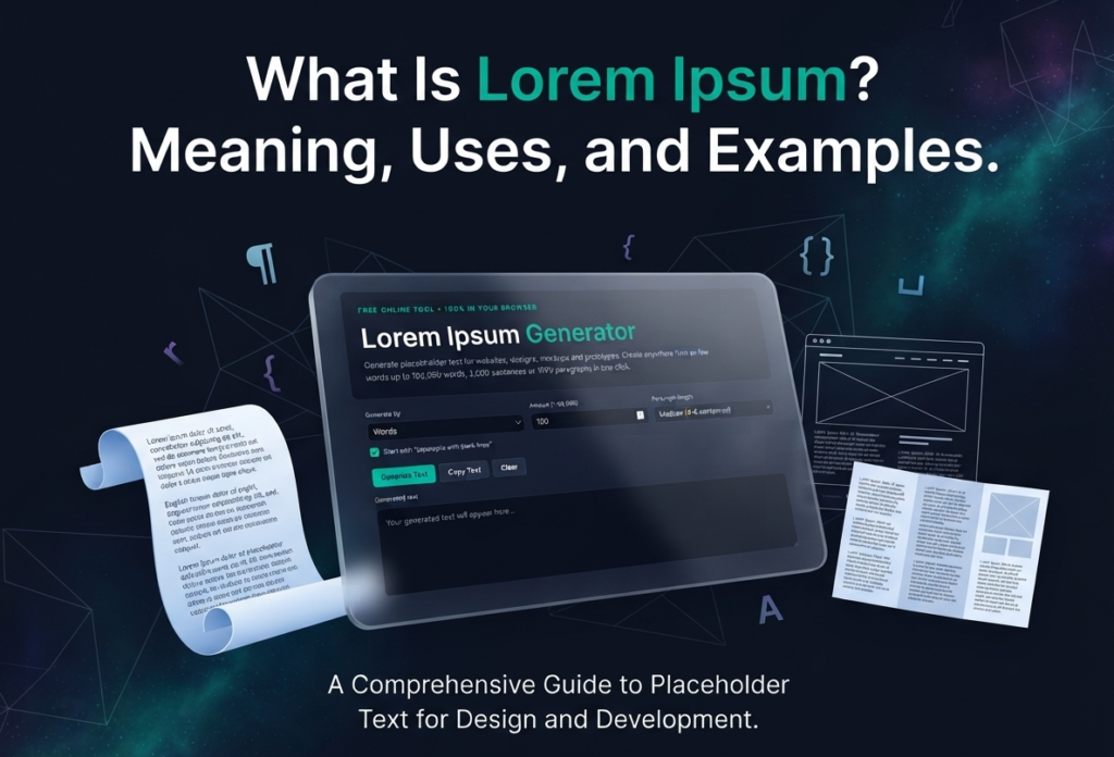 Lorem Ipsum placeholder text in a website design mockup
